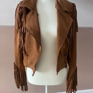 Flying Tomato Tan Fringe Leather Jacket